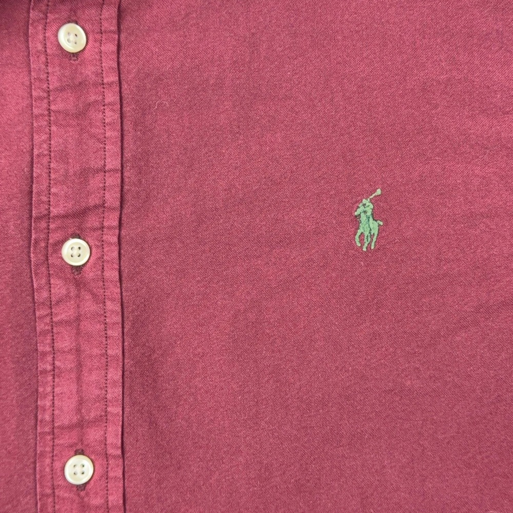 Ralph Lauren Shirt Mens XL Maroon Red Long Sleeve Pony Logo Button Down Cotton - Picture 5 of 11